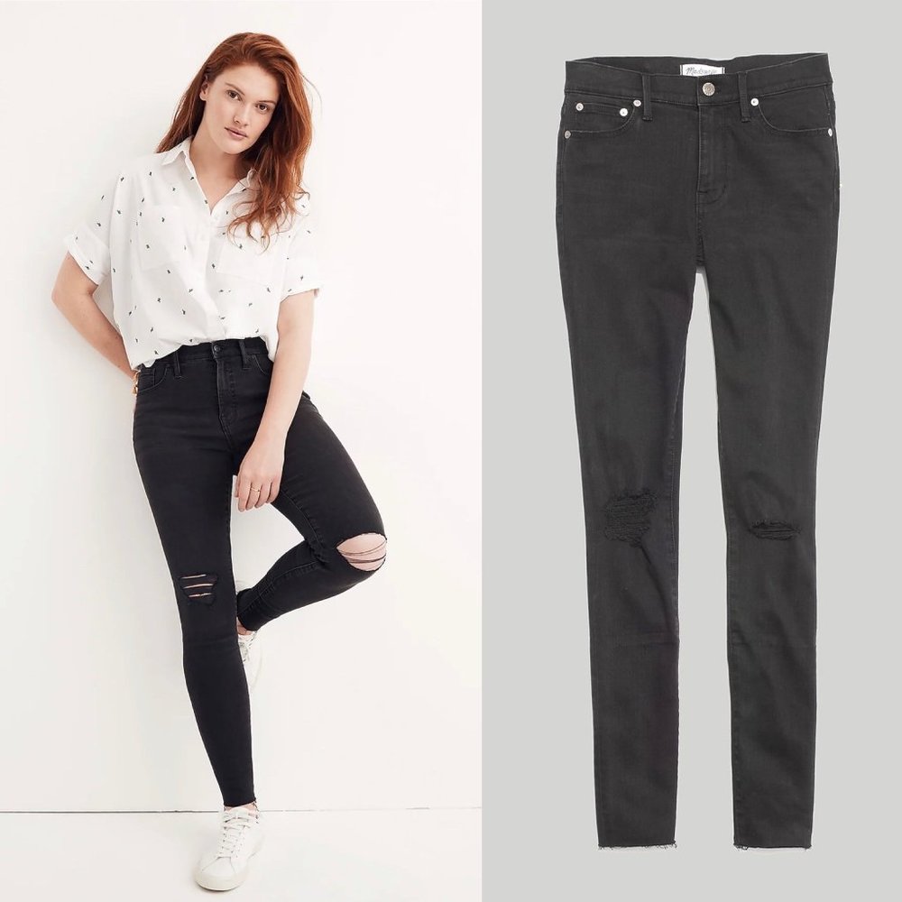 Madewell 9” Mid-Rise Skinny Jeans Raw Hem 30T NWT